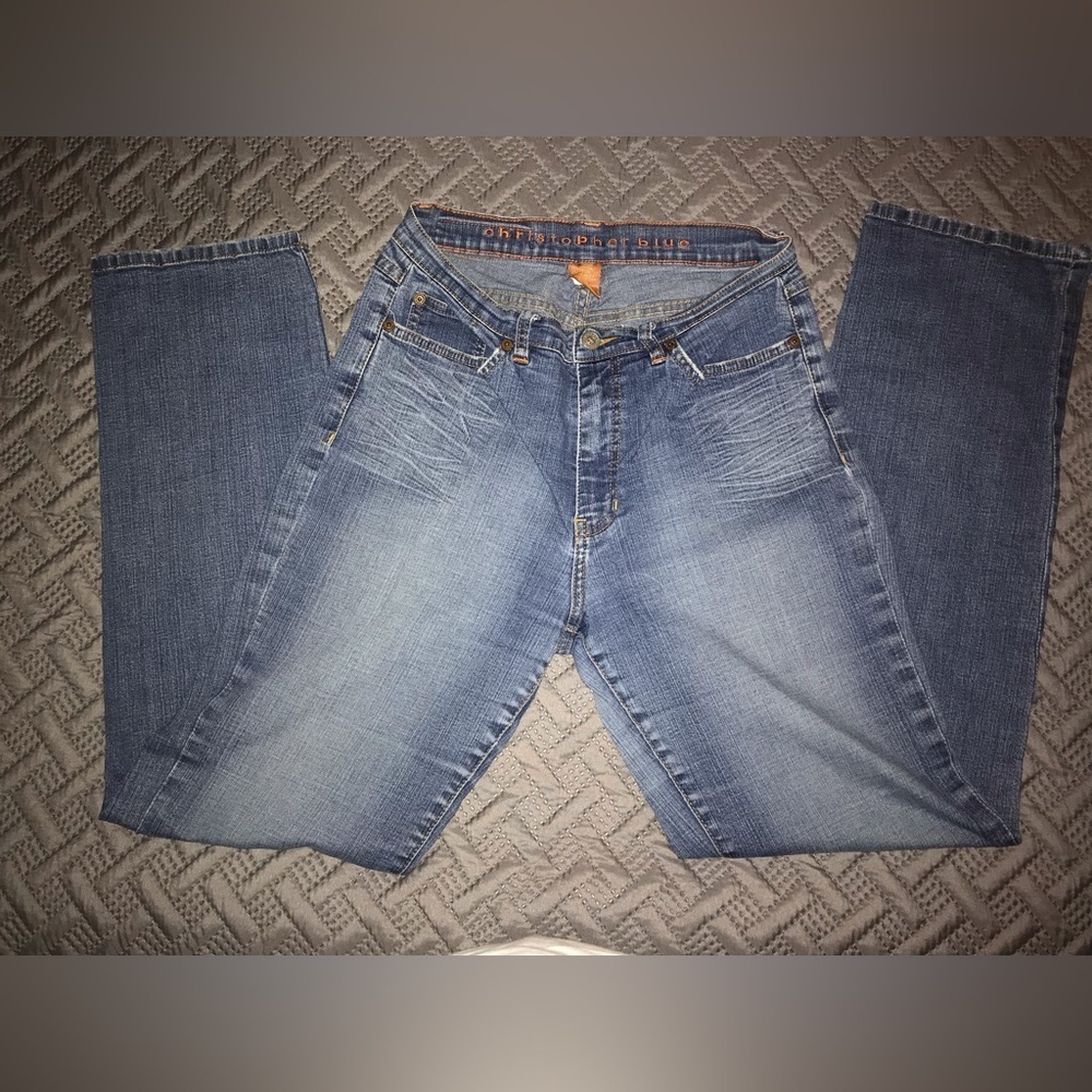 Vintage Christopher Blue Size 12 Straight leg stretchy